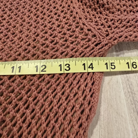 Women's Moda International Vintage Cotton Crochet Dress Rust Medium. - Picture 14 of 15